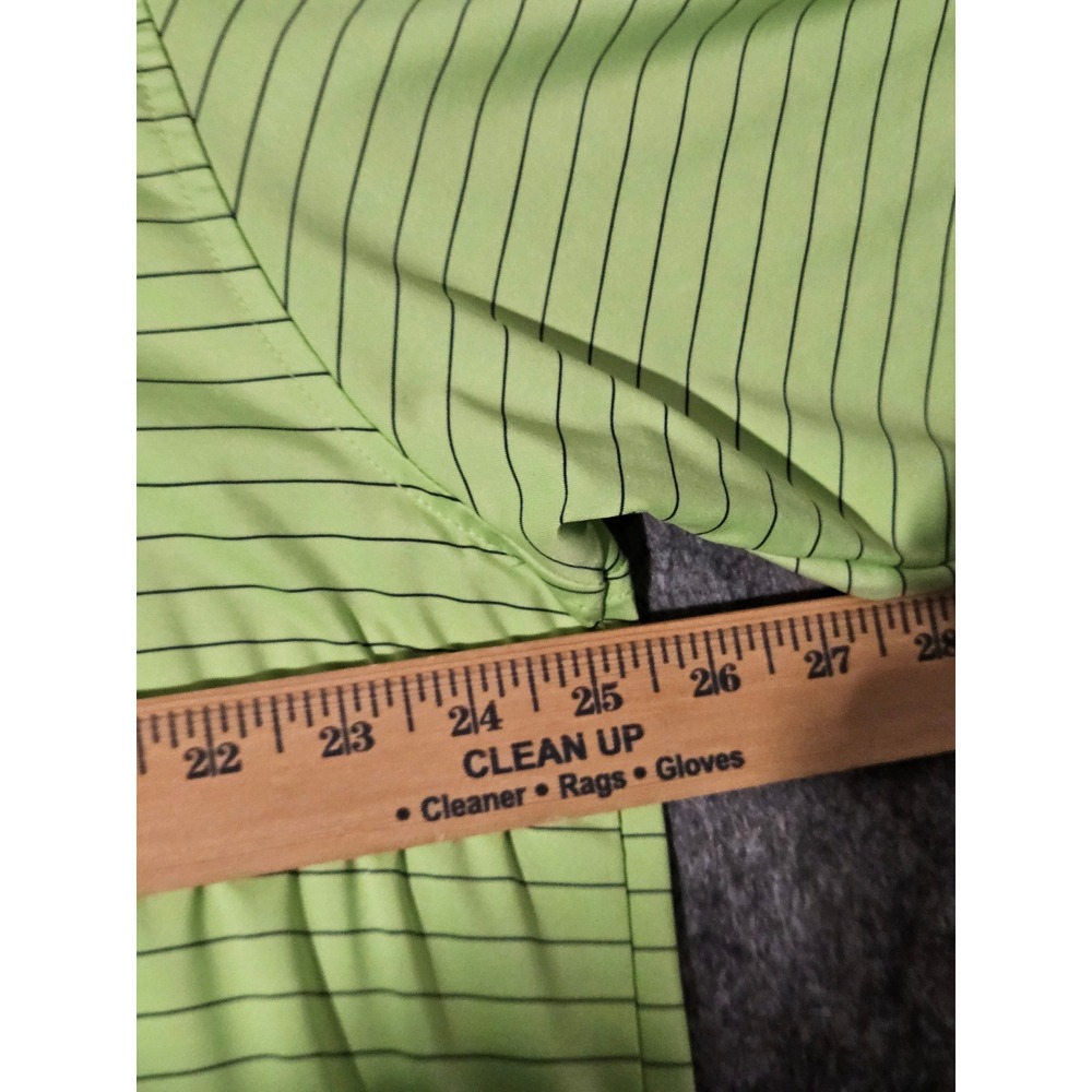 FJ FootJoy Mens Golf Polo Shirt Lime Green Black Stripes Performance XL - Picture 4 of 7